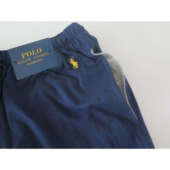 Polo Ralph Lauren Men Sz S L204 Relaxed Fit Navy Blue Cotton Lounge Jogger Pants - Picture 6 of 9
